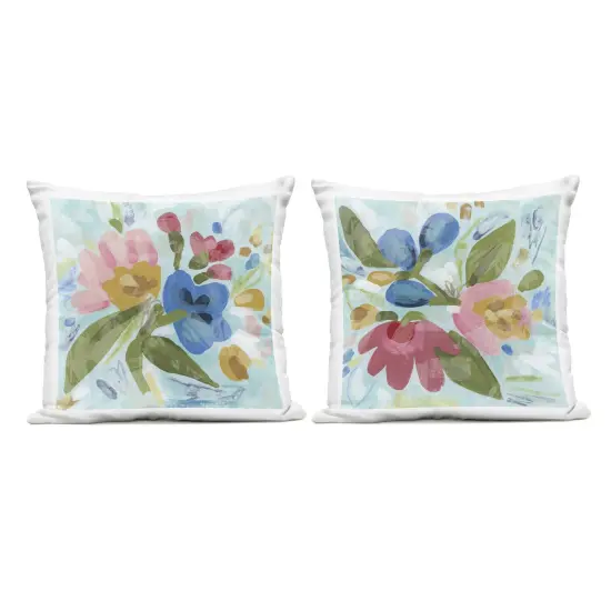 Stupell Industries Eclectic Flower Bundles 2pc Outdoor Printed Pillow Set design by June Erica Vess, 18 x 7 x 18 {1}