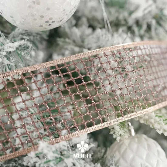 Brown Netting Ribbon Sparkling Glamour Netted Ribbon Brown Wired Ribbon by 10 Yards Roll Brown Wired Mesh Ribbon {5}