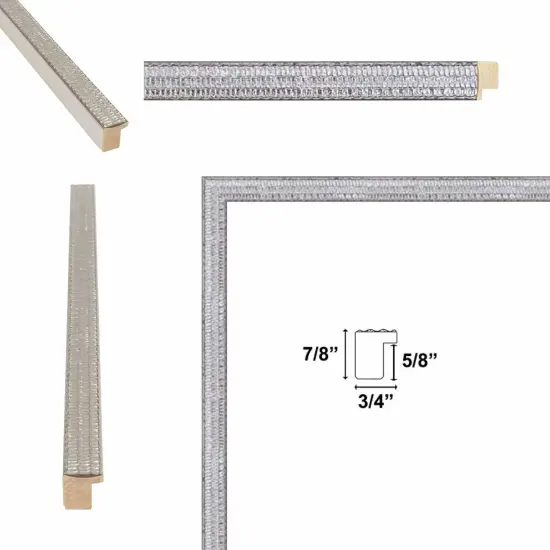 Slim Modern Bright Chrome Silver Pebbled Texture Picture Frame 14x18 frame {5}