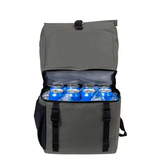 Port Authority&reg; 18 Can Backpack Cooler Dark Charcoal/ Black {5}