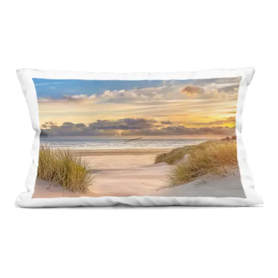 Stupell Industries Serene Beach Between Dunes Decorative Printed Pillow design by Mike Calascibetta, 14 x 7 x 20 {1}