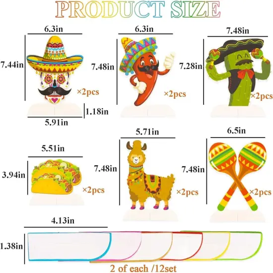 12pcs Fiesta Mexican Party Table Decoration Centerpiece - 8&rdquo; Paper 5 Cinco De Mayo Party Table Decoration Honeycomb for Fiesta Mexican Themed Taco Party Birthday Day of the Dead Decor Supplies {5}