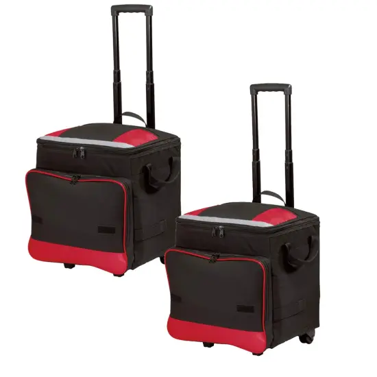 Port Authority&reg; Rolling Cooler Red {5}