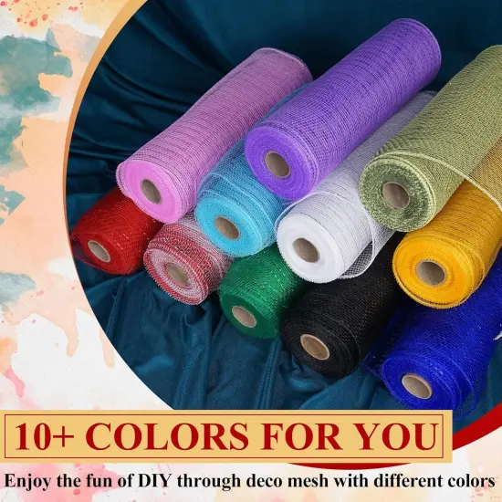 Blue Deco Mesh Ribbon, Decorative Mesh Roll {5}