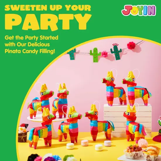 Cinco De Mayo 8 pcs Mini Donkey Pinatas 5.7"x7.5" Rainbow Color for Fun Fiesta Taco Party Supplies, Luau Event Photo Props, Mexican Theme Decoration, Carnivals Festivals, Taco Tuesday Event {3}