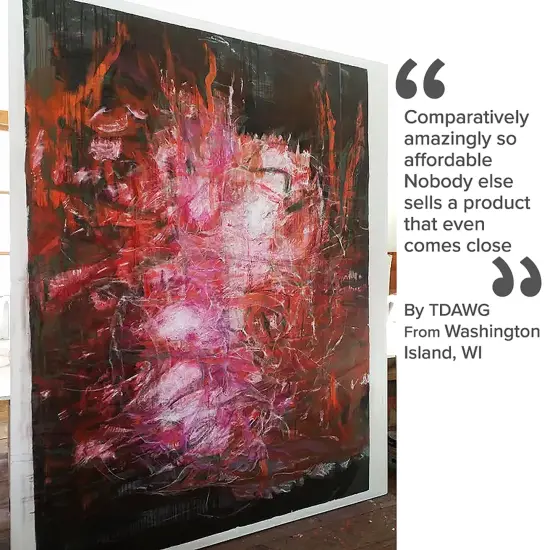 Creative Mark Unprimed Cotton Duck Deluxe Canvas Roll - 12 ounce #12 Double Filled Roll - 54" x 30 Yards - Very Uniform Canvas Texture - Bulk Un-stretched Duck Canvas Fabric for Artists {6}