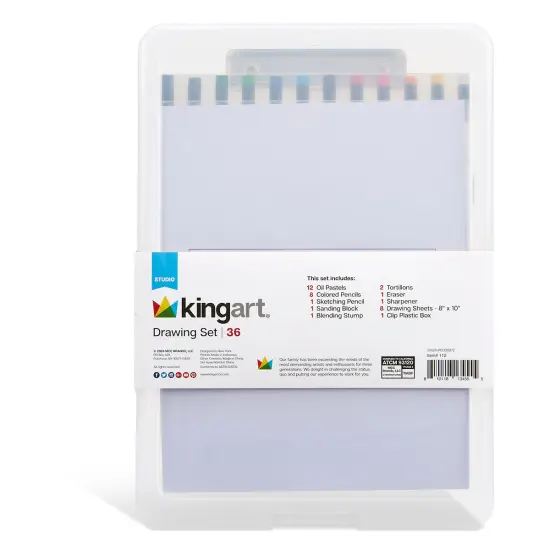 KINGART&reg; Drawing Set with Drawing Board Case, 36 pc {3}