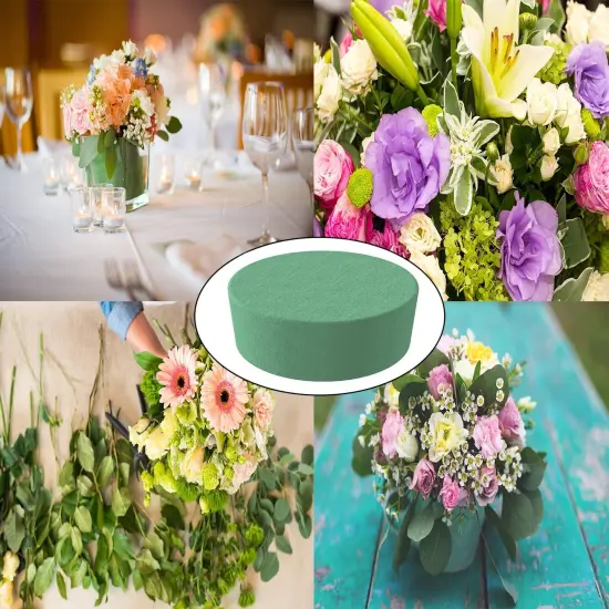 6 Pcs 6.5 Inch Round Floral Foam Blocks for Fresh and Artificial Flowers Arrangements, Dry and Wet Floral Foam for Wedding, Aisle Flowers, Party Decoration and Florist {5}