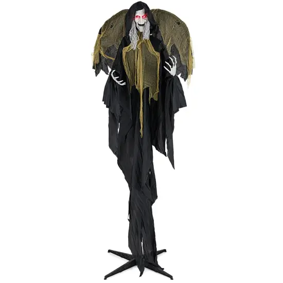 8.2 ft Halloween Standing Witch with Lighted Eyes and Automatic Wing Movement {1}