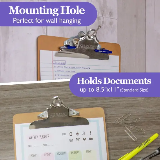 BAZIC Hardboard Clipboard Standard Size w/ Sturdy Spring Clip {5}