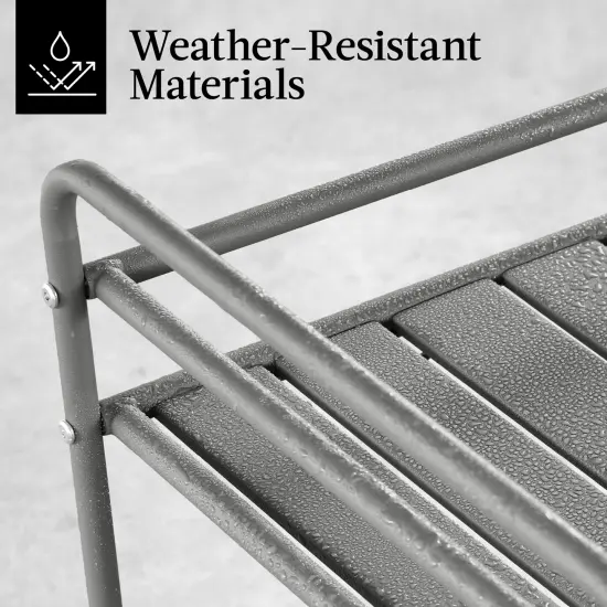 Best Choice Products 2-Tier Rolling Bar Cart Indoor/Outdoor w/ Storage Shelves, Wine Rack, Lockable Wheels Gray {4}