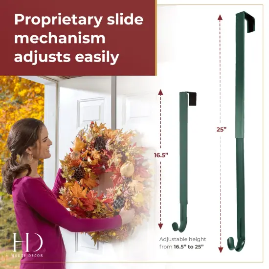 Haute Decor Adjustable Length Wreath Hanger - 20 Lb. Capacity Green {4}