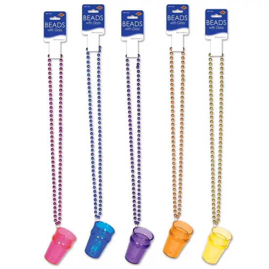 12 Pack Bulk Bead Necklace with Glass {1}