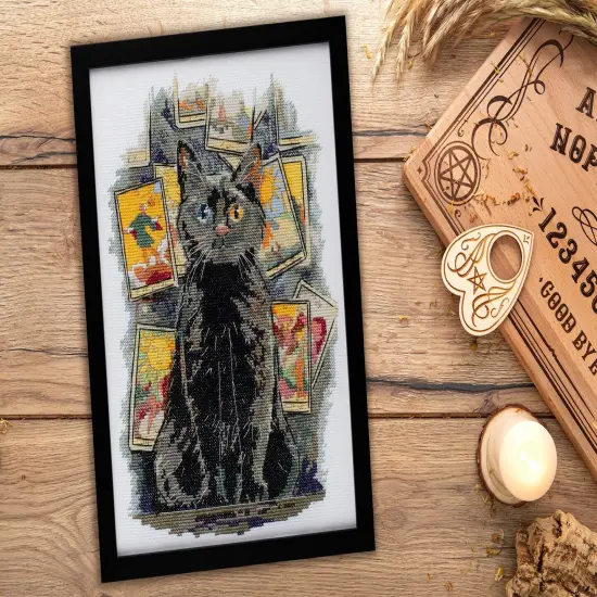 Counted Cross stitch kit - Premonition. Black Cat {2}