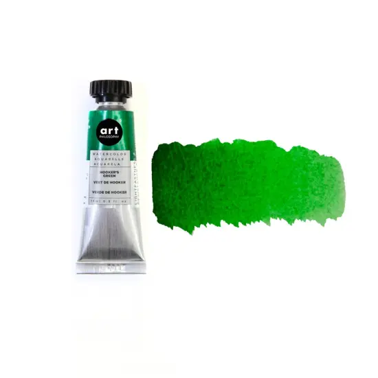 Art Philosophy&reg; Artist Grade Watercolor Tubes - Hooker's Green - 15 ml - series #2 {1}