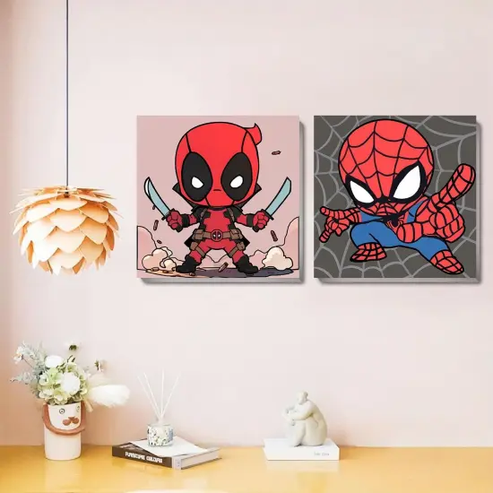 4 Pack Paint by Numbers Kit for Kids with Frame- Cartoon Painting Kits for Kids Ages 4-8, Cartoon Paint by Numbers with Frame 8x8 Inch {5}