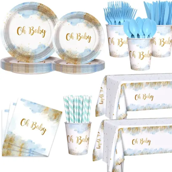 194 PCS Baby Boy Shower Decorations {1}