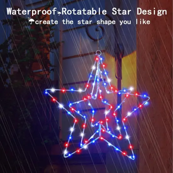 4th of July Decorations, 3 Layers of 14inch Red White Blue Big Stars {3}