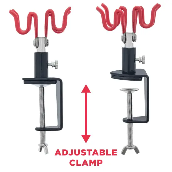 Clamp-On 2-Airbrush Holder Stand - Table/Bench Mount - Airbrush Accessories and Supplies for Garage or Workspace {3}