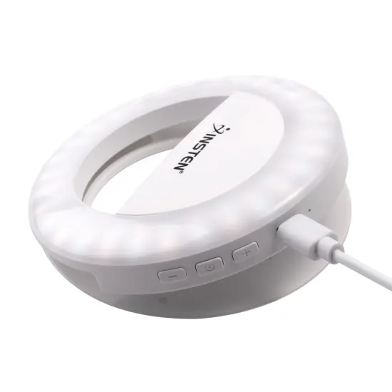 Insten Video Conference Lighting Kit For Cell Phone Laptop, LED Ring Lights Clip on, 3 Lighting Modes 4 Brightness, White {5}