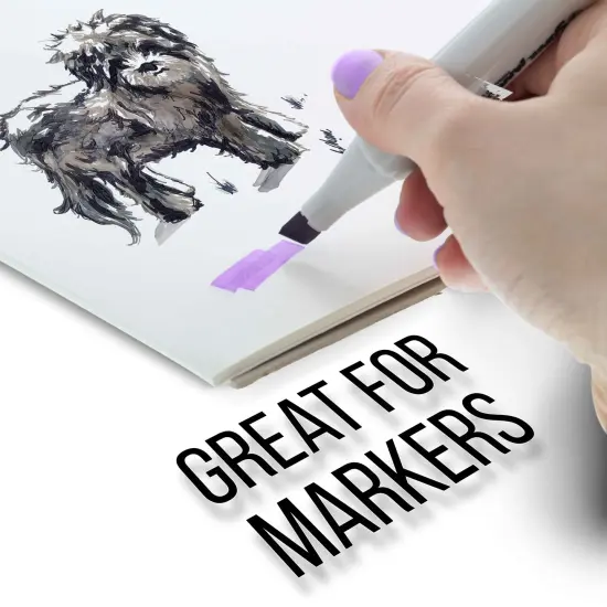 9&rsquo; x 12" Premium Manga Marker Paper Pad (2 Pack, 48 Sheets Total) - 60lb (100gsm) Drawing Sketchbook for Alcohol & Acrylic Paint Markers {4}
