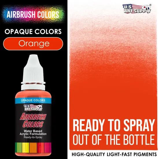 Orange, Opaque Acrylic Airbrush Paint, 1 oz. {2}