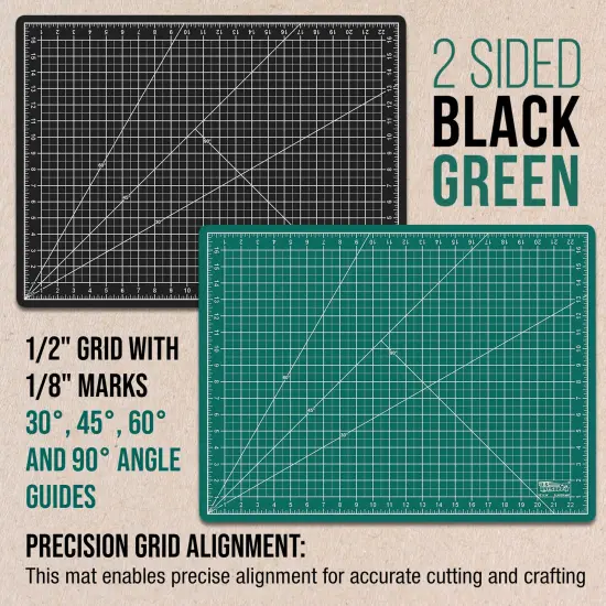 18" x 24" Self-Healing Cutting Mat 5-Ply - Double-Sided Green/Black Craft Mat, Non-Slip Cutting Mats for Crafts, Sewing, Quilting, Scrapbooking {3}