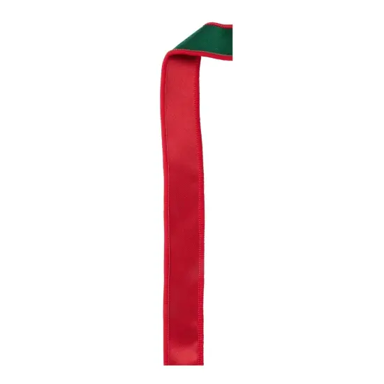 7/8" Satin Fused Ribbon: Red/Emerald Green (10 Yards) {2}