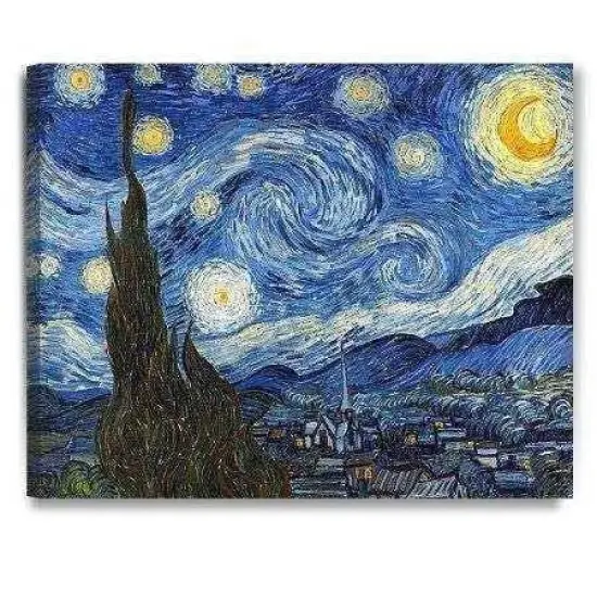 Framed Van Gogh Starry Night Art Print - Classic Artwork for Home Decor {5}