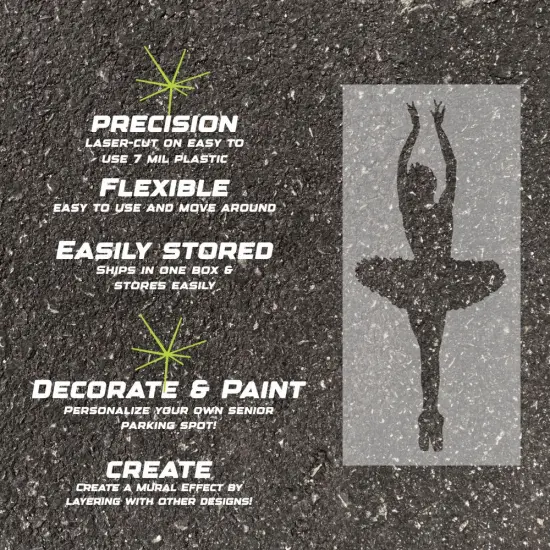 Ballet Parking Space Stencil | High School Senior Parking Spot Stencil | Reusable Stencil | Stencil Ease | {3}