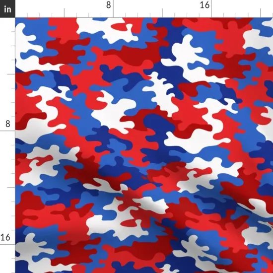 Various Fabrics by the Yard or Fat Quarter Camo Patriotic Usa July Red White Blue Camouflage American Flag 4Th Independence Custom Printed Fabric by Spoonflower {2}