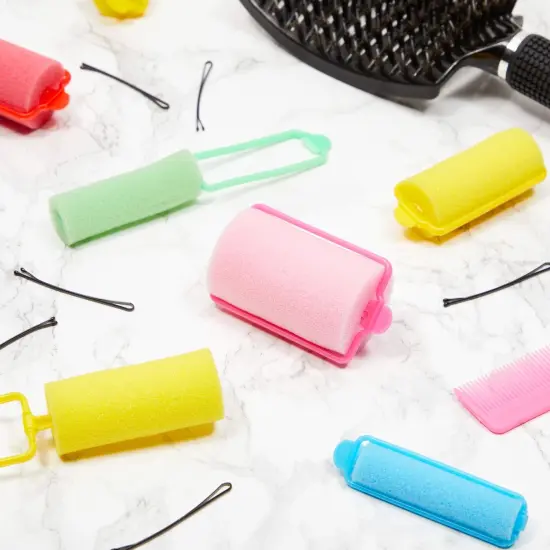 100 Pack Foam Sponge Hair Rollers, Soft Heatless Sleeping Curlers (Jumbo, XLarge, Large, Medium, Small) Multicolor {2}