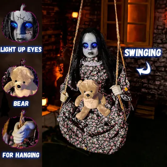 Halloween Animatronics Hanging Swinging Doll {2}