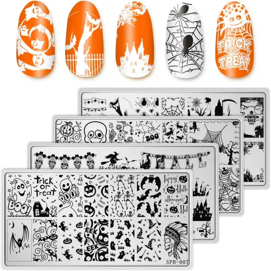 4 Pieces Halloween Nail Art Plates {1}