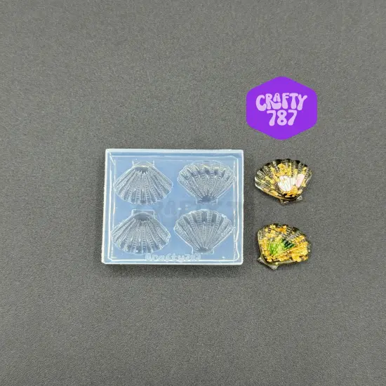 Shell 2D Silicone Mold, Resin Silicone Mold, Food Safe Mold (D15) {1}