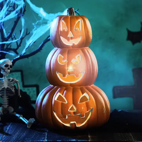 Halloween Pumpkin Lantern Decoration with LED Bulbs Lights {6}