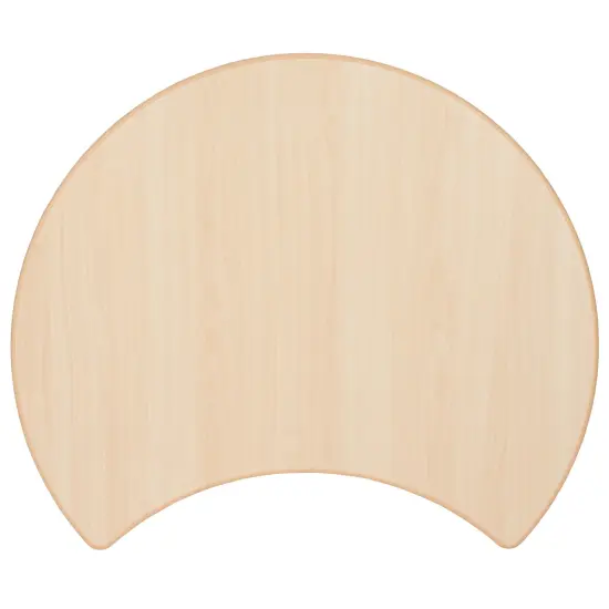 Emma and Oliver 25.125"W x 35.5"L Crescent Plastic Adjustable Kids Table Set - 2 Chairs Natural {6}