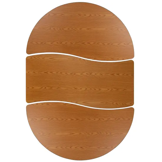 Emma and Oliver 3 Mobile Piece 86" Oval Wave Collaborative Grey Adjustable Activity Table Set {12}