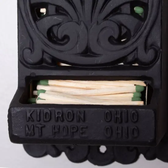 Lehman's Wall Mounted Matchbox Holder, Cast Iron, Vintage Style, Handy Dispenser for Kitchen Match Sticks {4}