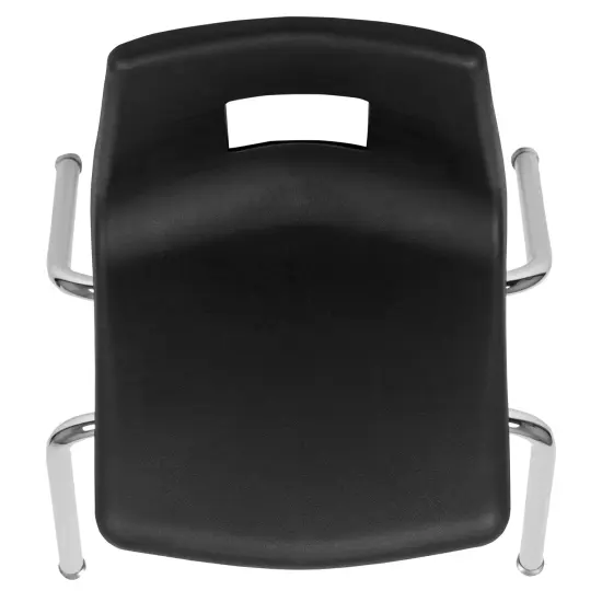 Emma and Oliver 4-pack Student Stack School Chair - 16-inch Black {6}