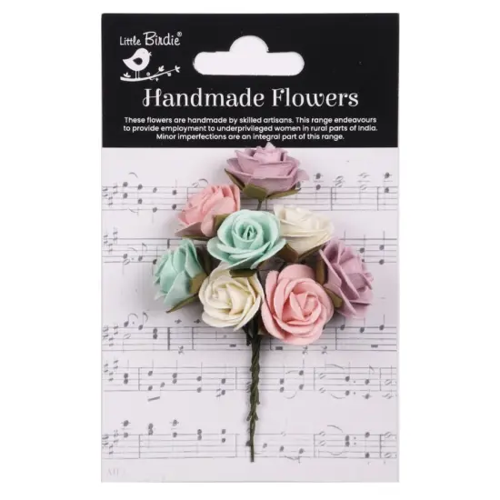 Little Birdie Charlie Paper Flowers 8/Pkg-Fairy Garden {1}