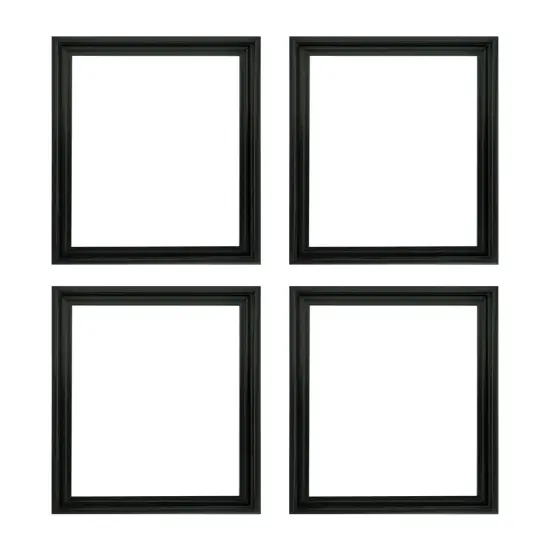 Creative Mark Illusions Floater Frame For 3/4" Deep Canvases - 20X20" Black - Set of 4, Ideal for Galleries & Home Decor - Wood Float Frame for Canvas Paintings- Complete Hanging Hardware {1}