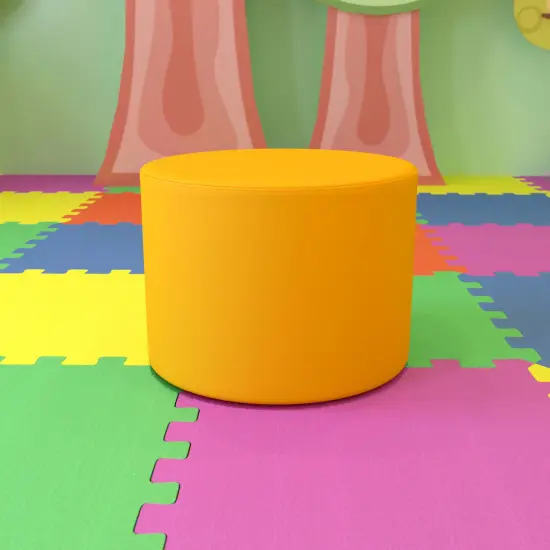 Emma and Oliver 18x24 Large Soft Seating Flexible Circle Backless Chair for Classrooms/Common Area Yellow {1}