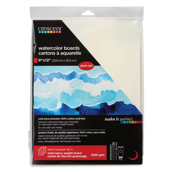 Crescent Watercolor Board - 9" x 12", Pkg of 3 {1}