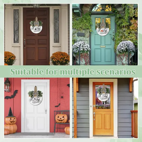 Interchangeable Wooden All Season Welcome Sign {4}