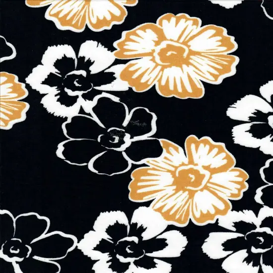 1 Yard DTY Brushed Flower Print Knit Fabric 58/60 Inches Wide Soft Stretch NAVY {2}