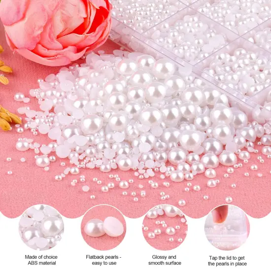 13000Pcs Flatback Pearls for Crafting (White) {5}