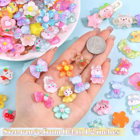 60Pcs Mixed Colors Slime Charms Assorted {2}