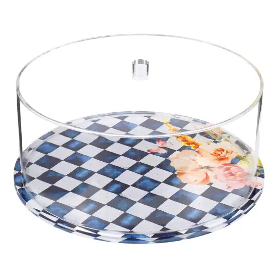 Chic Checkered Lucite Cake Dome {1}