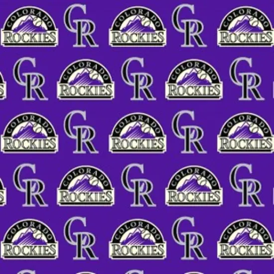 Licensed MLB Colorado Rockies Purple Cotton 6639-B Fabric by the Yard {1}